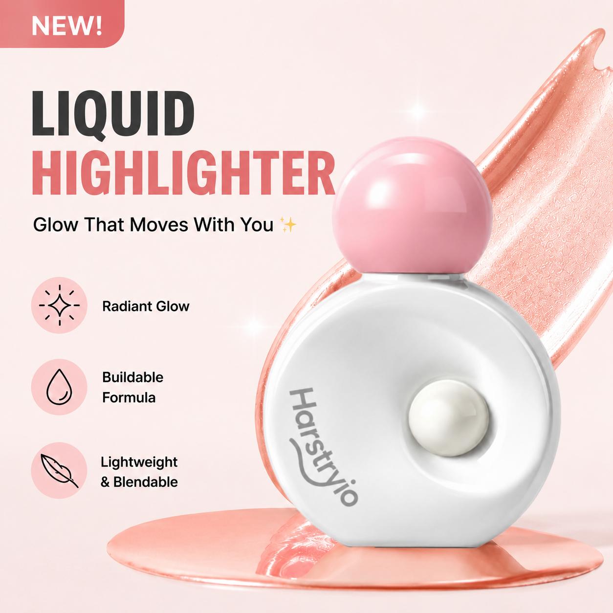✨Liquid Glass Skin Highlighter - Pearlescent Dewy Glow Illuminator