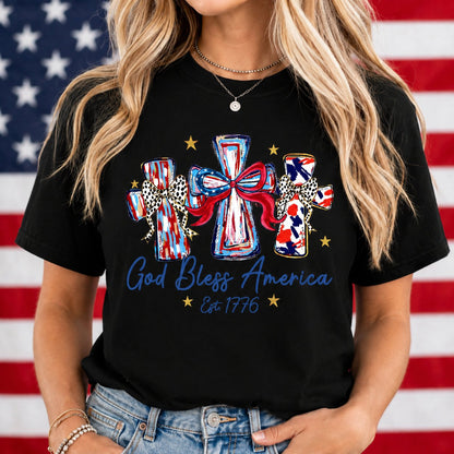 Vintage Washed "God Bless America" Faith & Freedom Tee