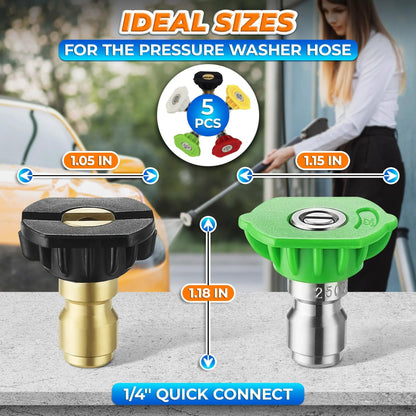 🚗Pressure Washer Nozzle Tips Kit 5 Pack