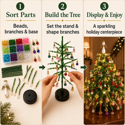 🎄 Handcrafted Beaded Christmas Tree Decor