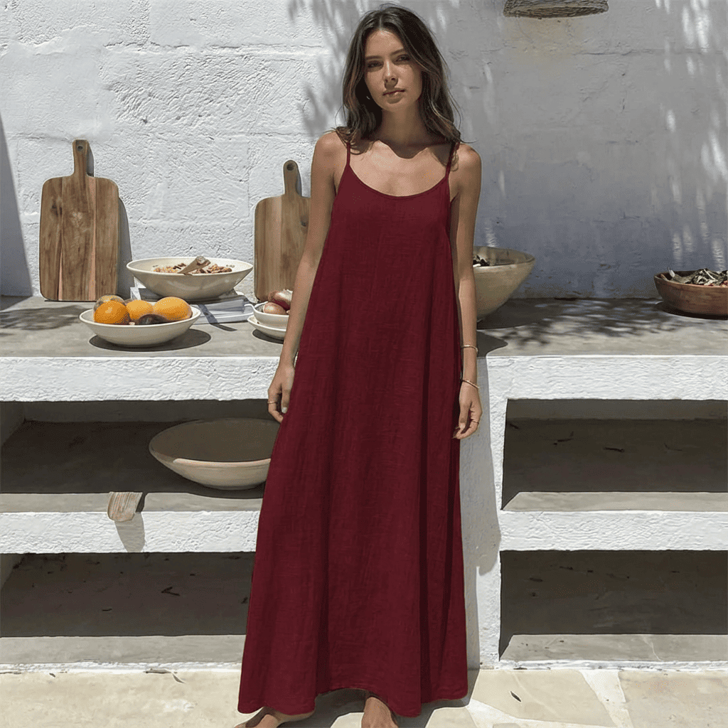 Solid Color Backless Cami Dress ✨