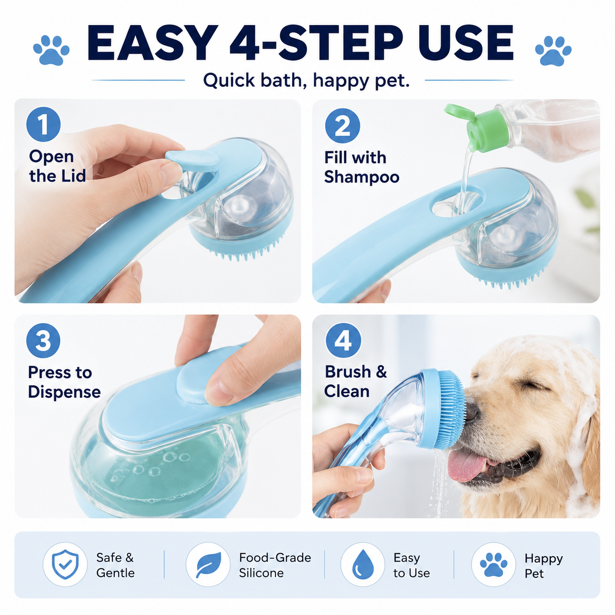 🐶🐱Pet Bath & Massage Brush