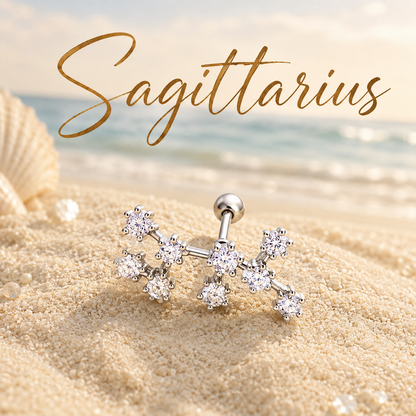 💫 12 Zodiac Constellation Studs - CZ Cartilage Piercing Jewelry