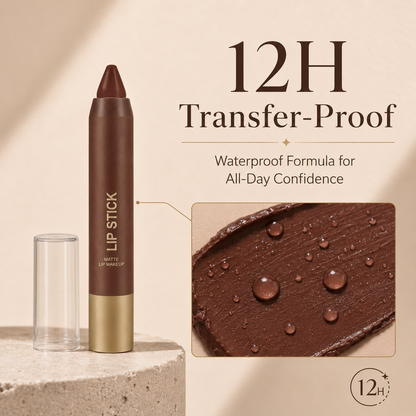 🍫 6-Color Matte Chocolate Lipstick: Perfect Lips in One Swipe!