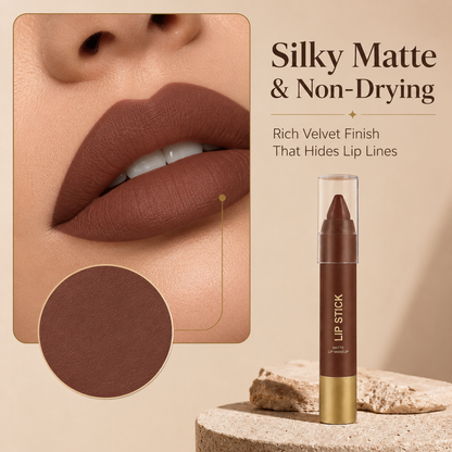 🍫 6-Color Matte Chocolate Lipstick: Perfect Lips in One Swipe!
