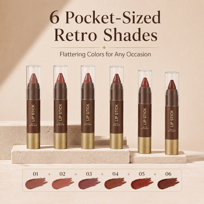 🍫 6-Color Matte Chocolate Lipstick: Perfect Lips in One Swipe!
