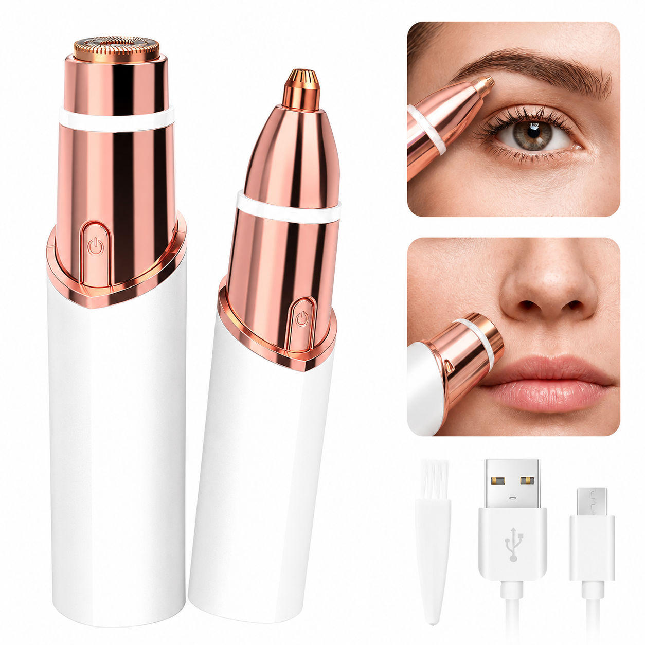✨ Smooth Skin in Seconds — 2 in 1 Facial & Eyebrow Hair Trimmer 💖