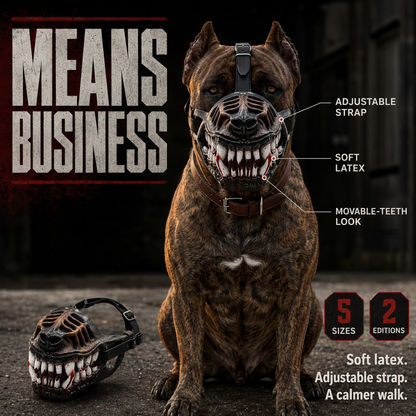 Scary-Looking Soft Latex Dog Muzzle | Creative Fang Design