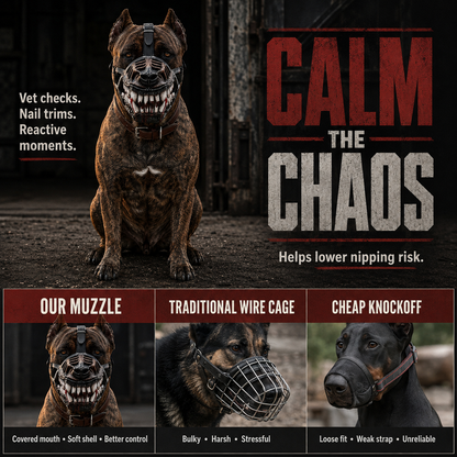Scary-Looking Soft Latex Dog Muzzle | Creative Fang Design