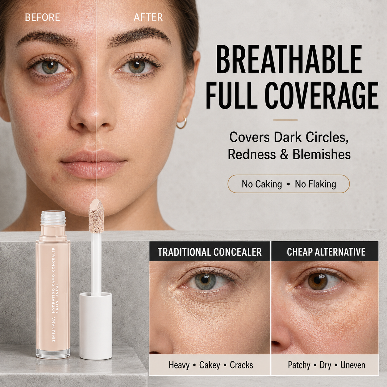 Hydrating Full Coverage Concealer – Satin Finish