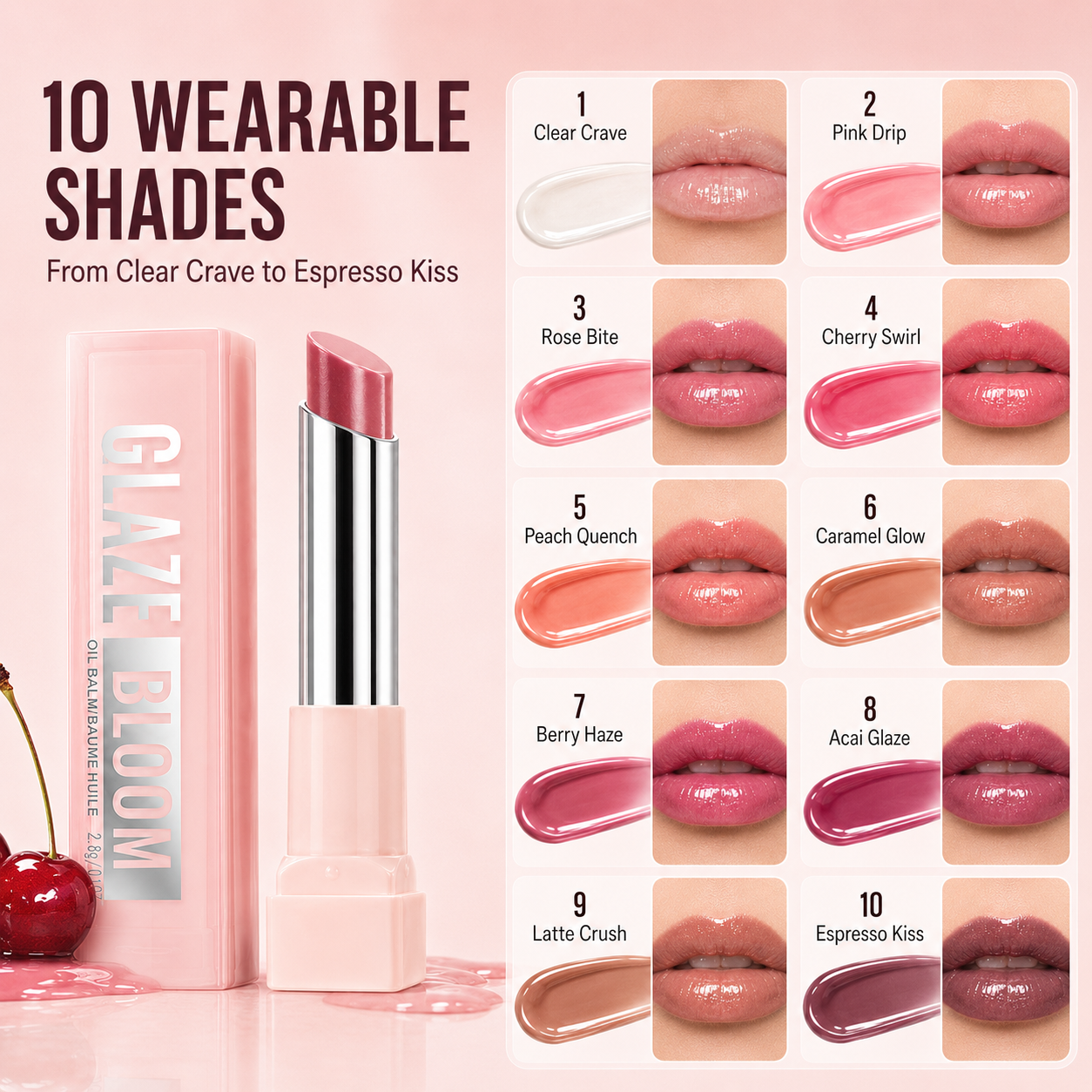 💧Mirror-Shine Plumping Lip Gloss | 10 Glossy Shades