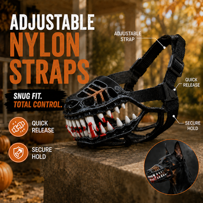 🐺 Halloween Werewolf Dog Muzzle with Bloody Fangs