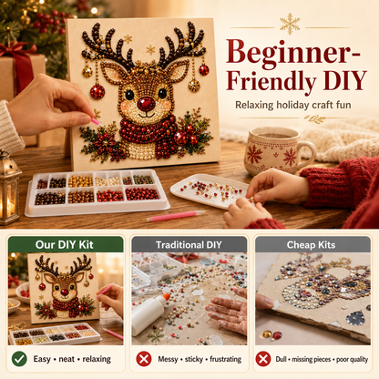 DIY Christmas Reindeer Framed Pearl Painting Kit🎁