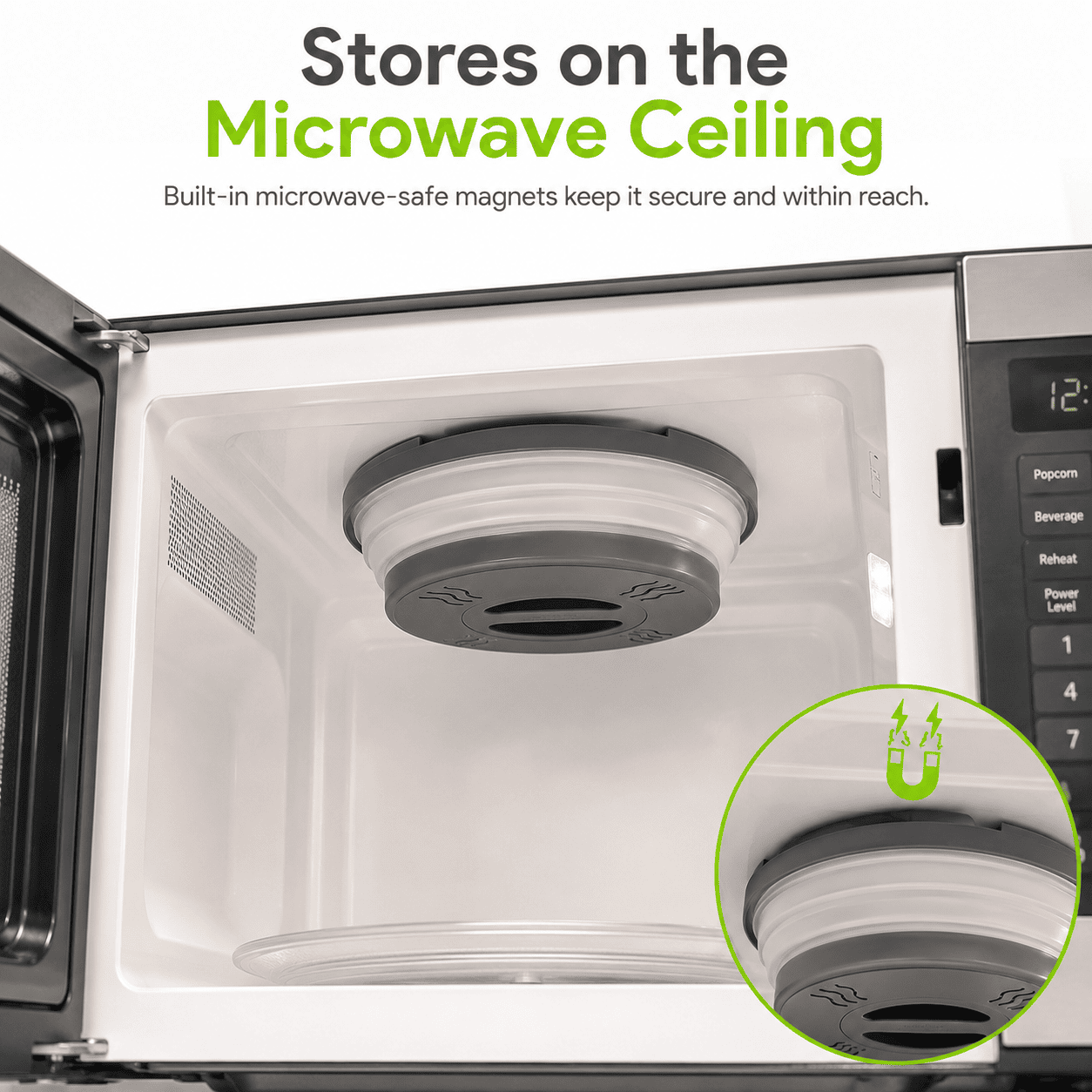 🍽️ Magnetic Microwave Splatter Cover – Clean & Easy