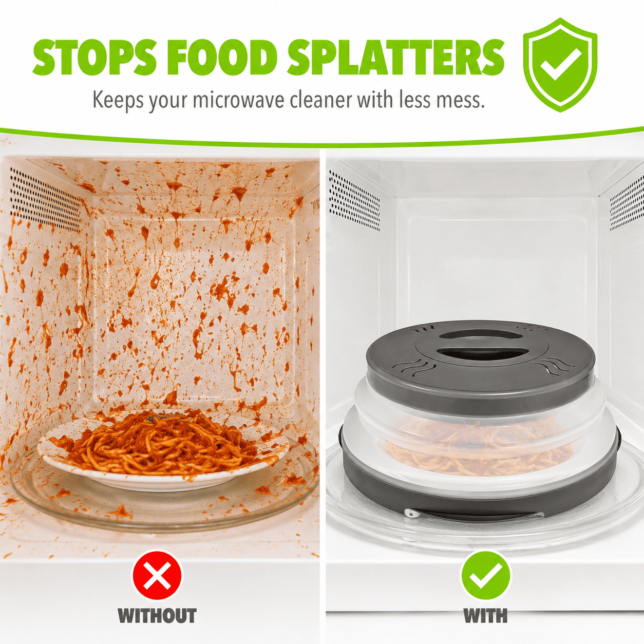 🍽️ Magnetic Microwave Splatter Cover – Clean & Easy