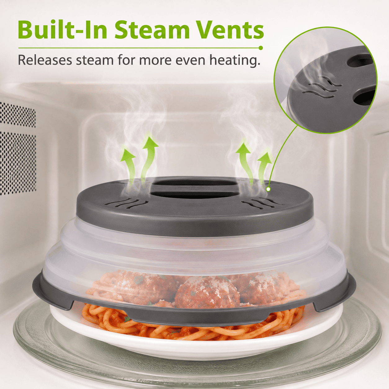 🍽️ Magnetic Microwave Splatter Cover – Clean & Easy