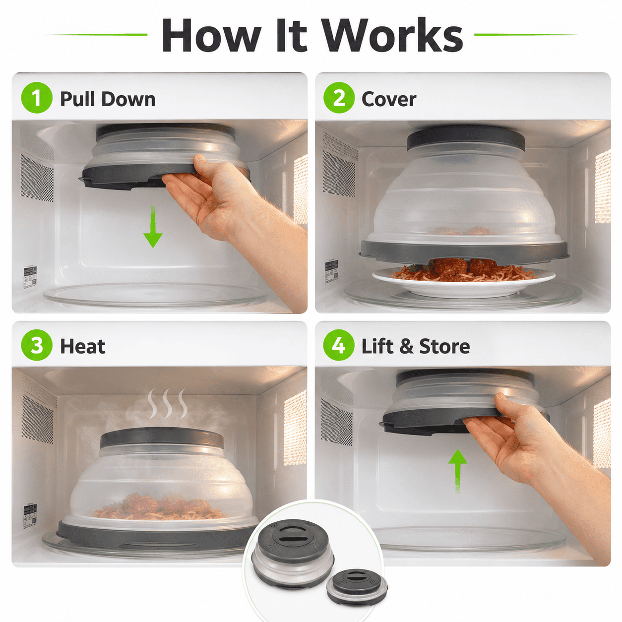 🍽️ Magnetic Microwave Splatter Cover – Clean & Easy