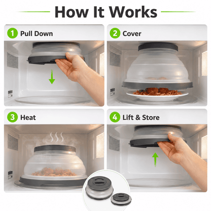 🍽️ Magnetic Microwave Splatter Cover – Clean & Easy