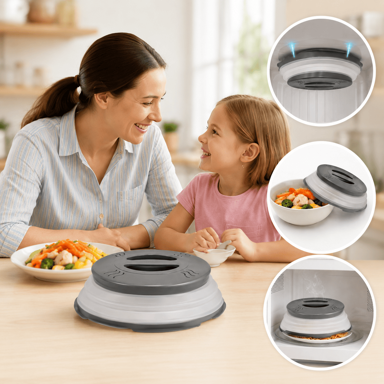 🍽️ Magnetic Microwave Splatter Cover – Clean & Easy