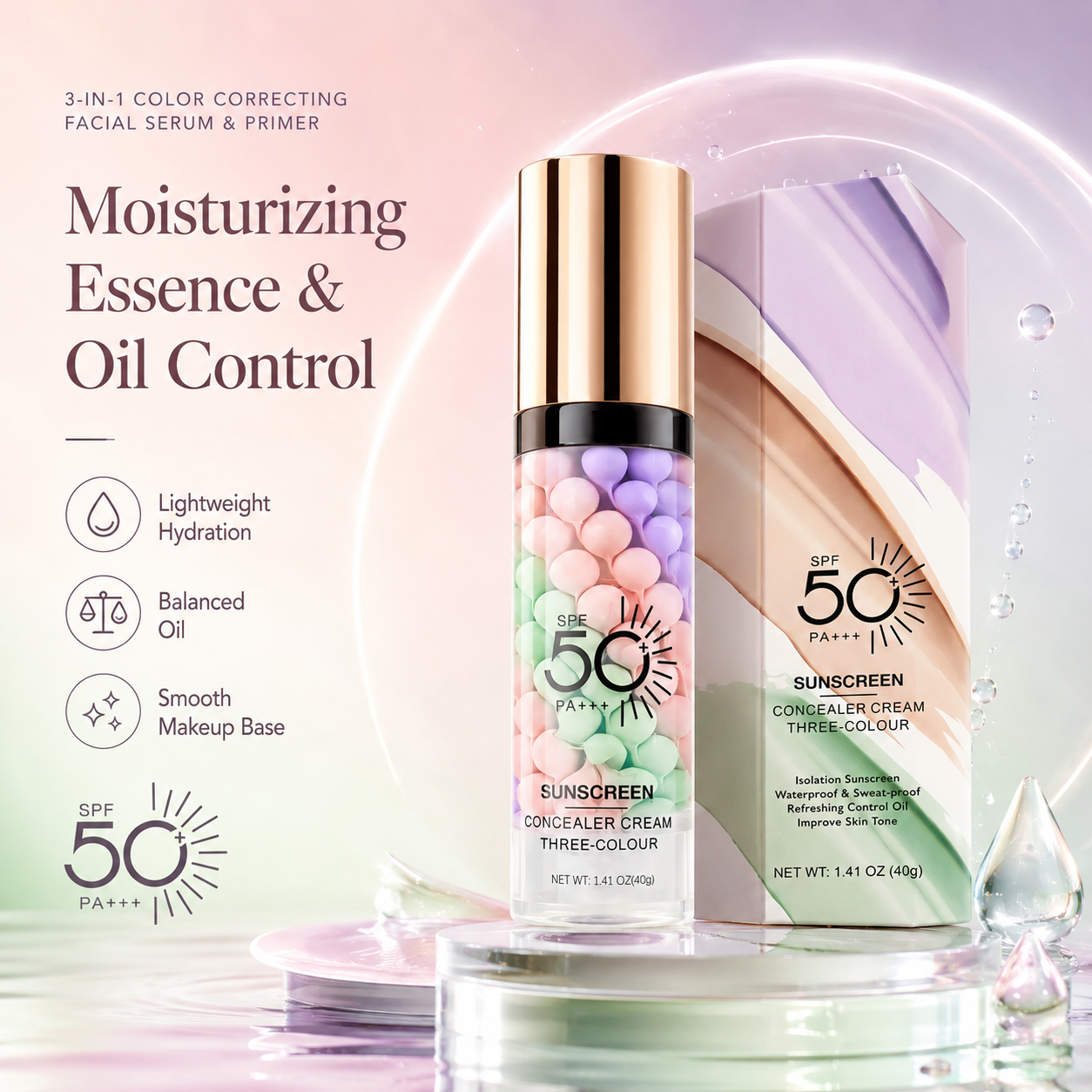✨ 3-in-1 Color Correcting Facial Serum & Primer