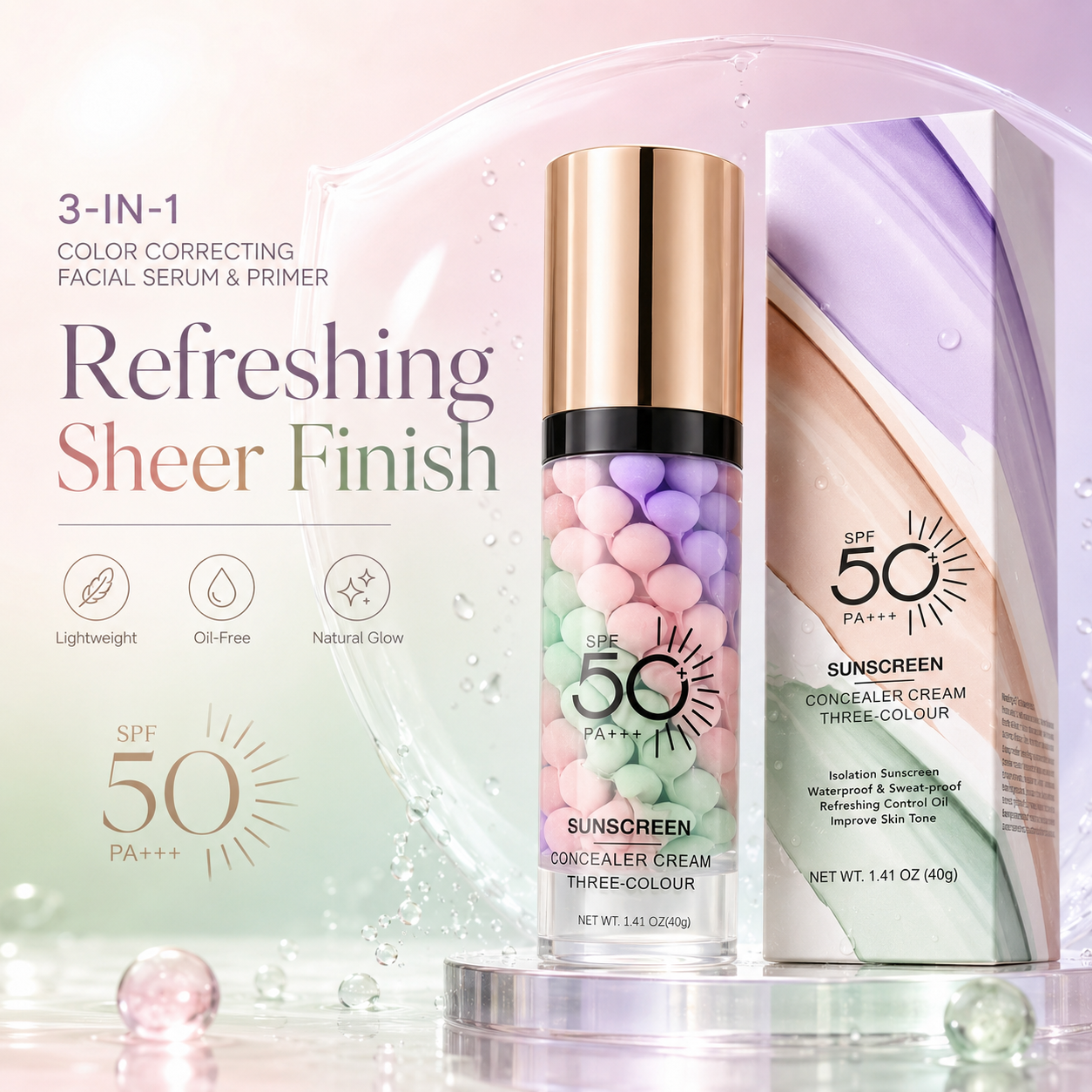 ✨ 3-in-1 Color Correcting Facial Serum & Primer
