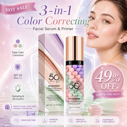 ✨ 3-in-1 Color Correcting Facial Serum & Primer