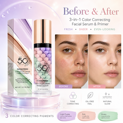 ✨ 3-in-1 Color Correcting Facial Serum & Primer