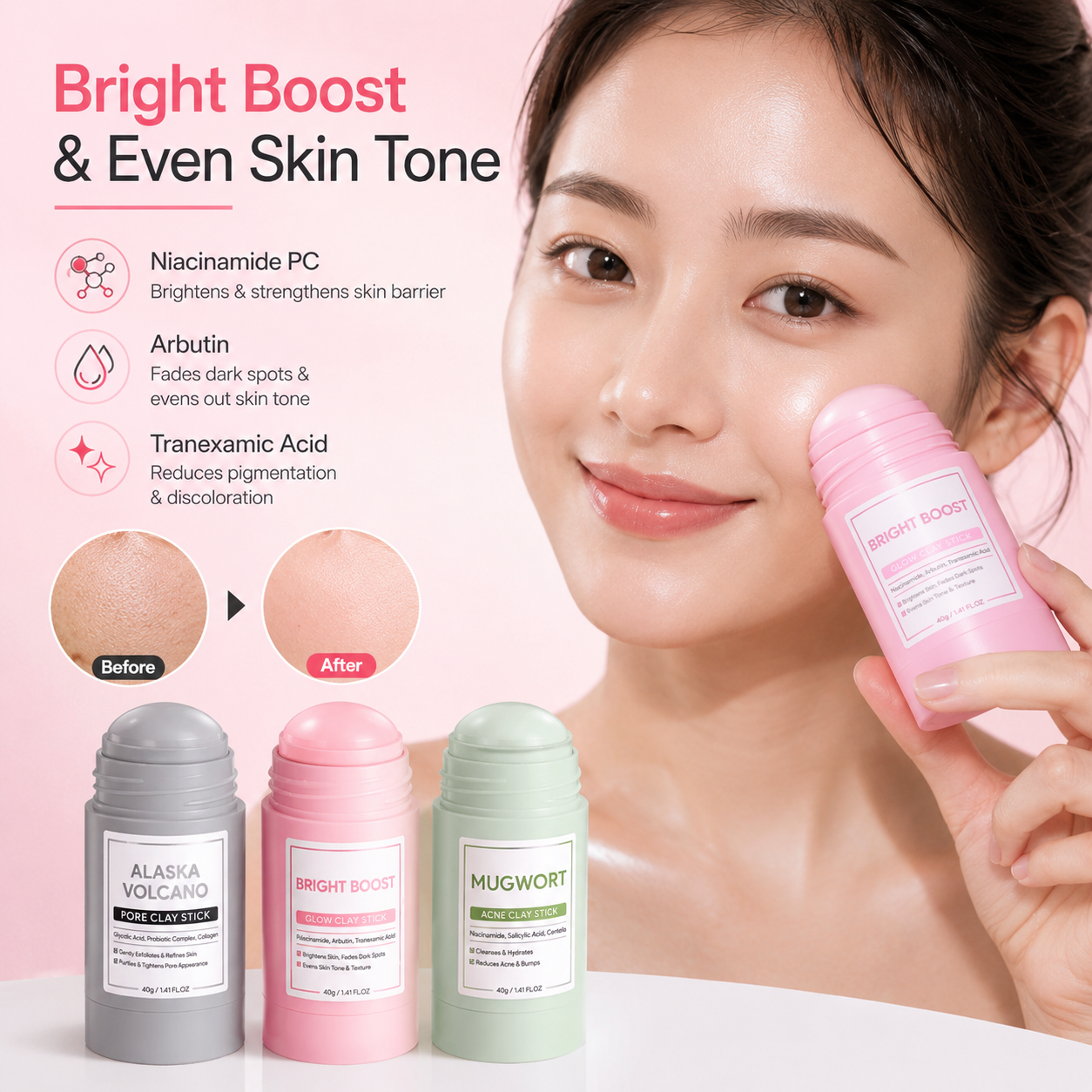 Deep Pore Cleansing & Brightening Clay Stick Collection