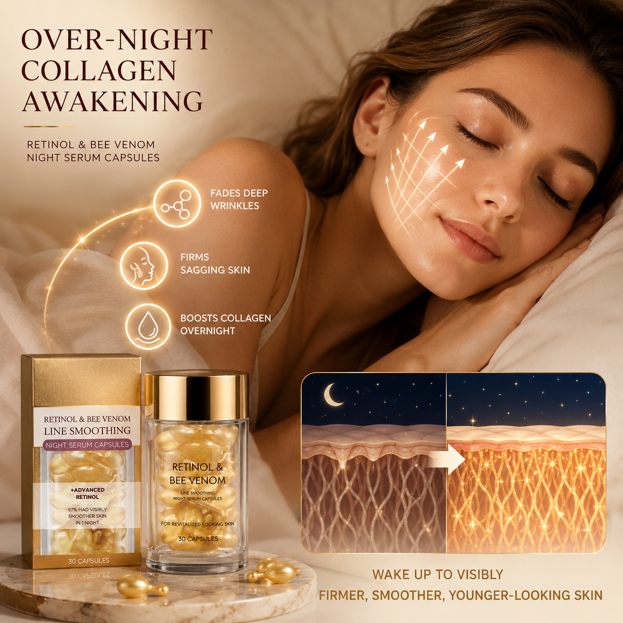 Retinol & Bee Venom Night Serum Capsules