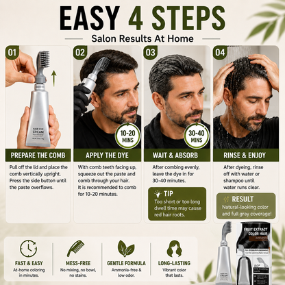 Instant Gray Coverage Hair Dye Comb