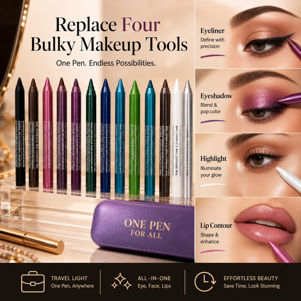 12-Color Multi-Use Eyeliner Eyeshadow Pen Set
