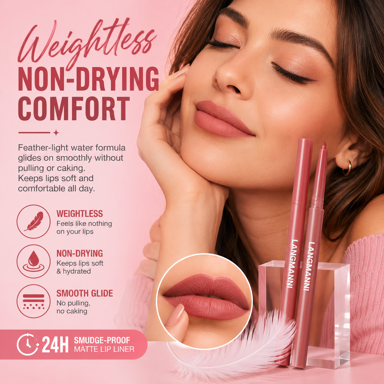 24H Smudge-Proof Matte Lip Liner