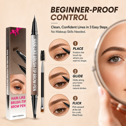 🖌️2-in-1 Waterproof Microblading Brow Pen & Eyeliner💦
