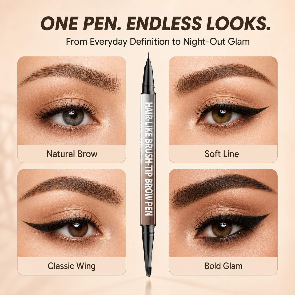 🖌️2-in-1 Waterproof Microblading Brow Pen & Eyeliner💦