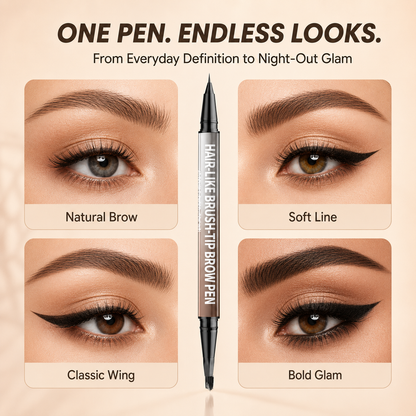 🖌️2-in-1 Waterproof Microblading Brow Pen & Eyeliner💦