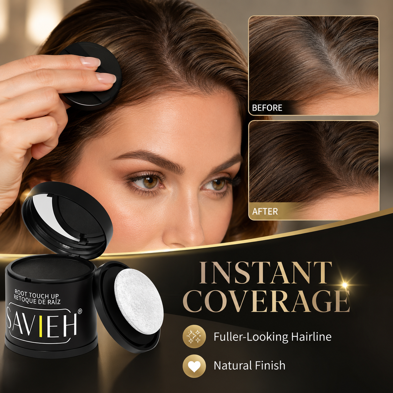 🔥 Hairline Powder ✨ Instantly Fuller Hair in Seconds! 💇‍♀️