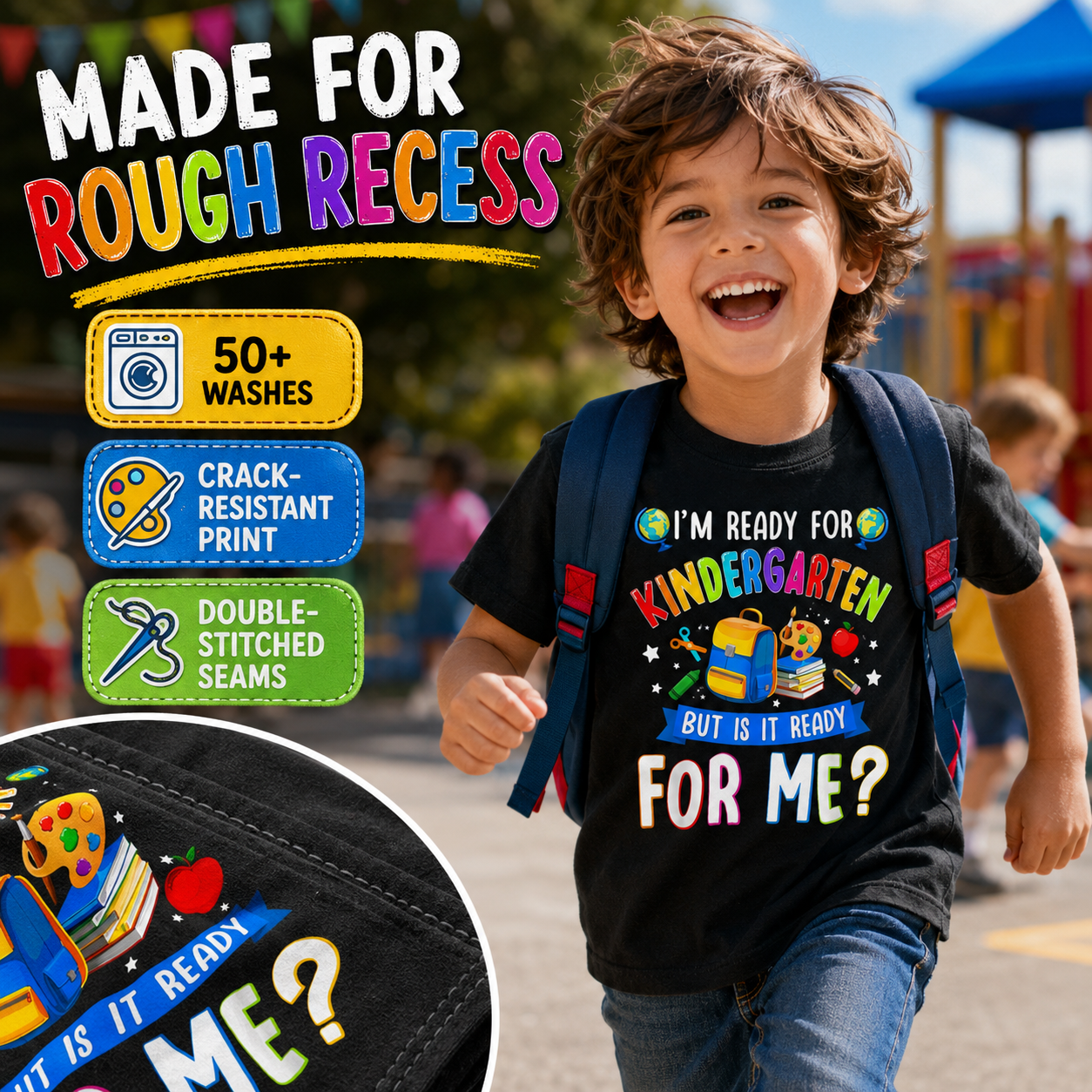 🎒 "Is Kindergarten Ready For Me?!" Fun Kids Back-to-School Tee ✨