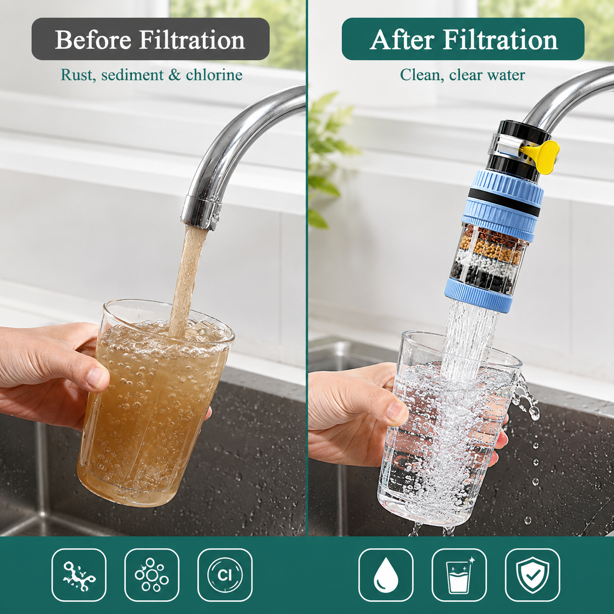 🛡️ UltraGuard 6X Faucet Filter | Removes 99% Lead & Chlorine Instantly