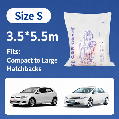 Clear Disposable Car Cover - All-Weather Waterproof PE Protection