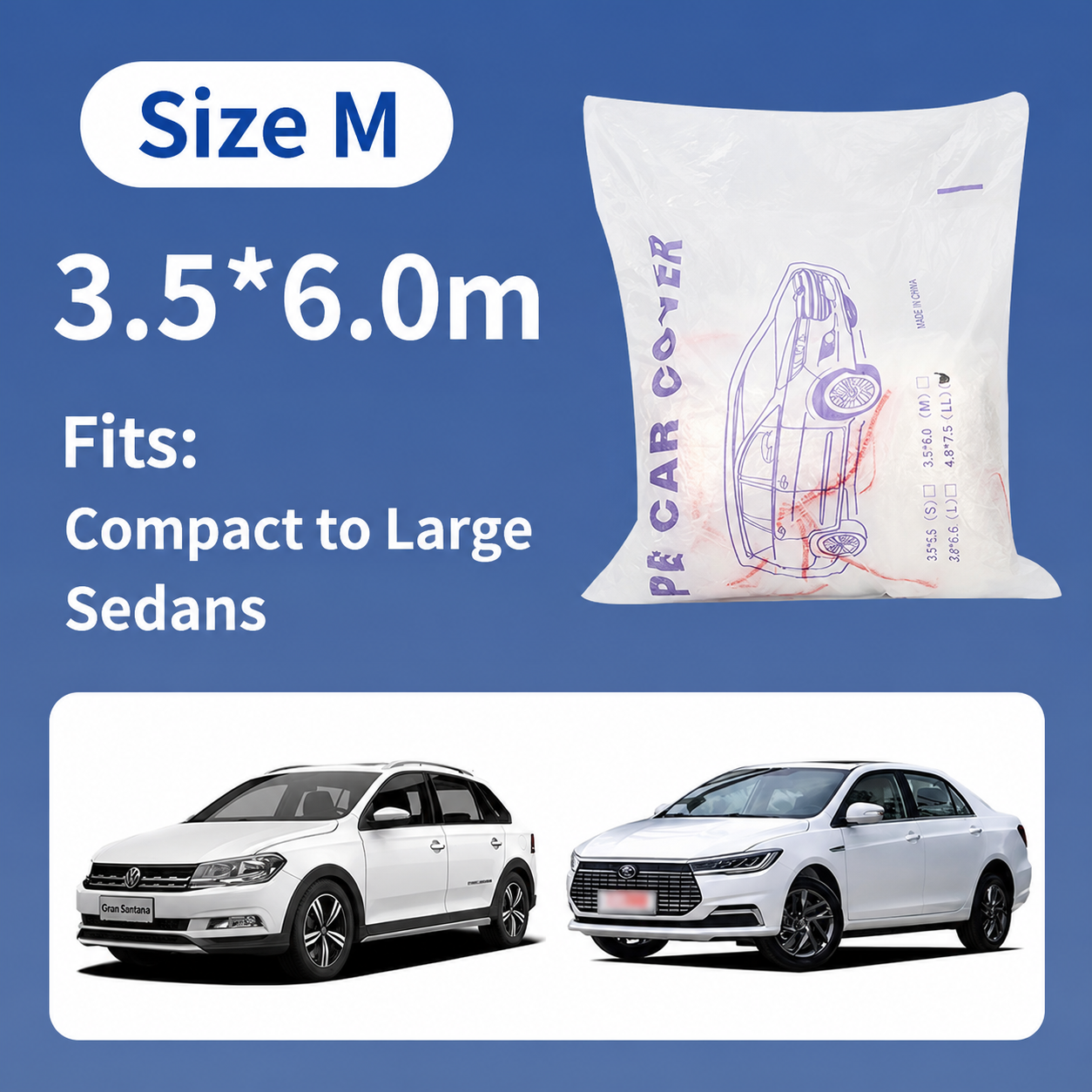 Clear Disposable Car Cover - All-Weather Waterproof PE Protection