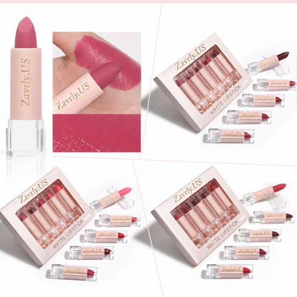 💄5-Piece Matte Lipstick Set – Waterproof & Long-Lasting