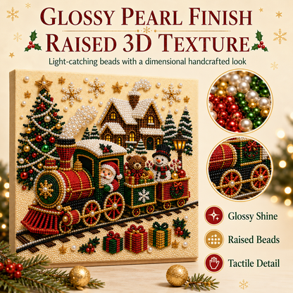 🧩3D Christmas Pearl Art Kit | Pre-Framed DIY Craft✨