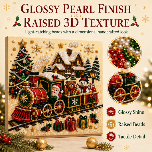 🧩3D Christmas Pearl Art Kit | Pre-Framed DIY Craft✨