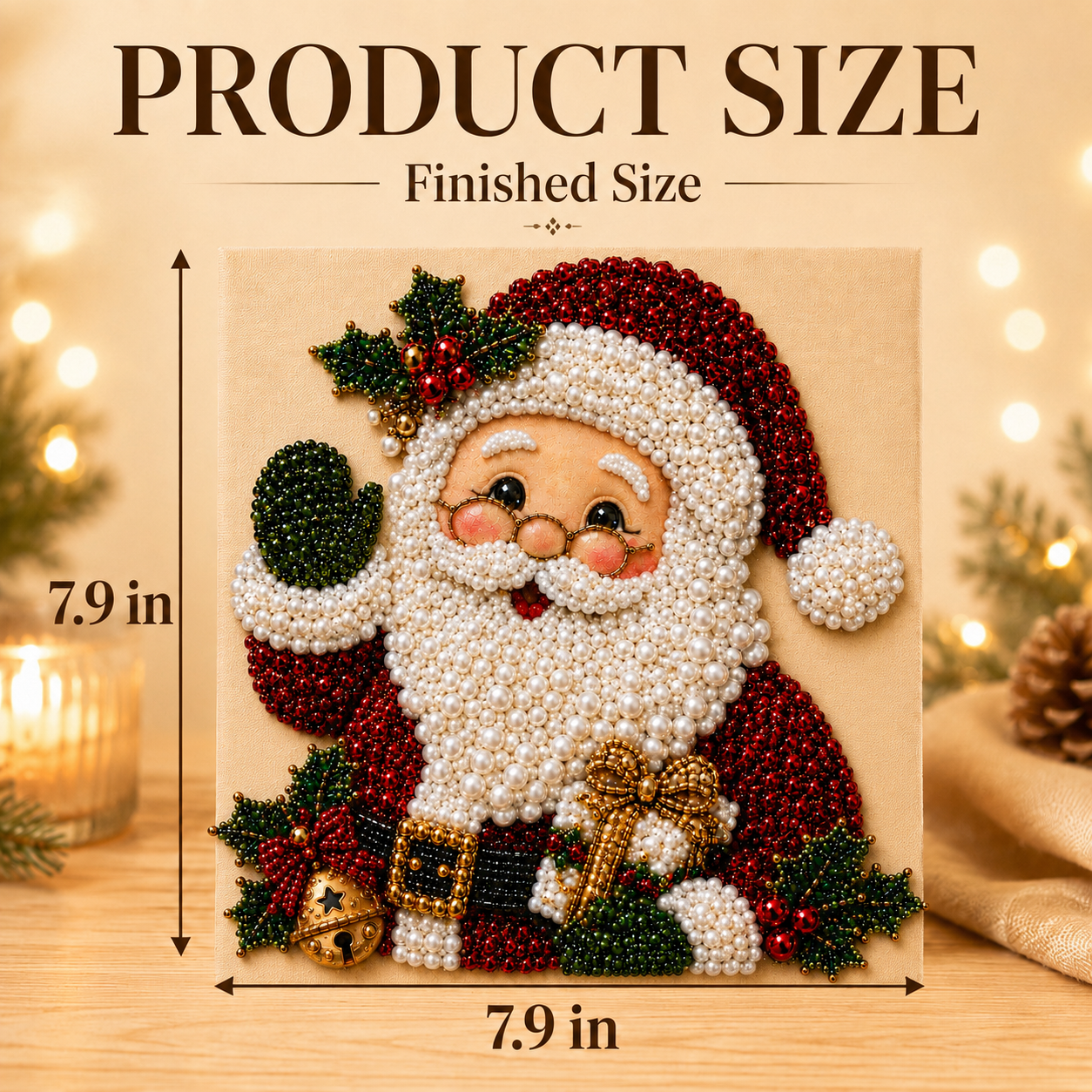 🧩3D Christmas Pearl Art Kit | Pre-Framed DIY Craft✨