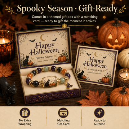 🎃Halloween Black Cat Charm Bracelet Gift Set | 5 Styles