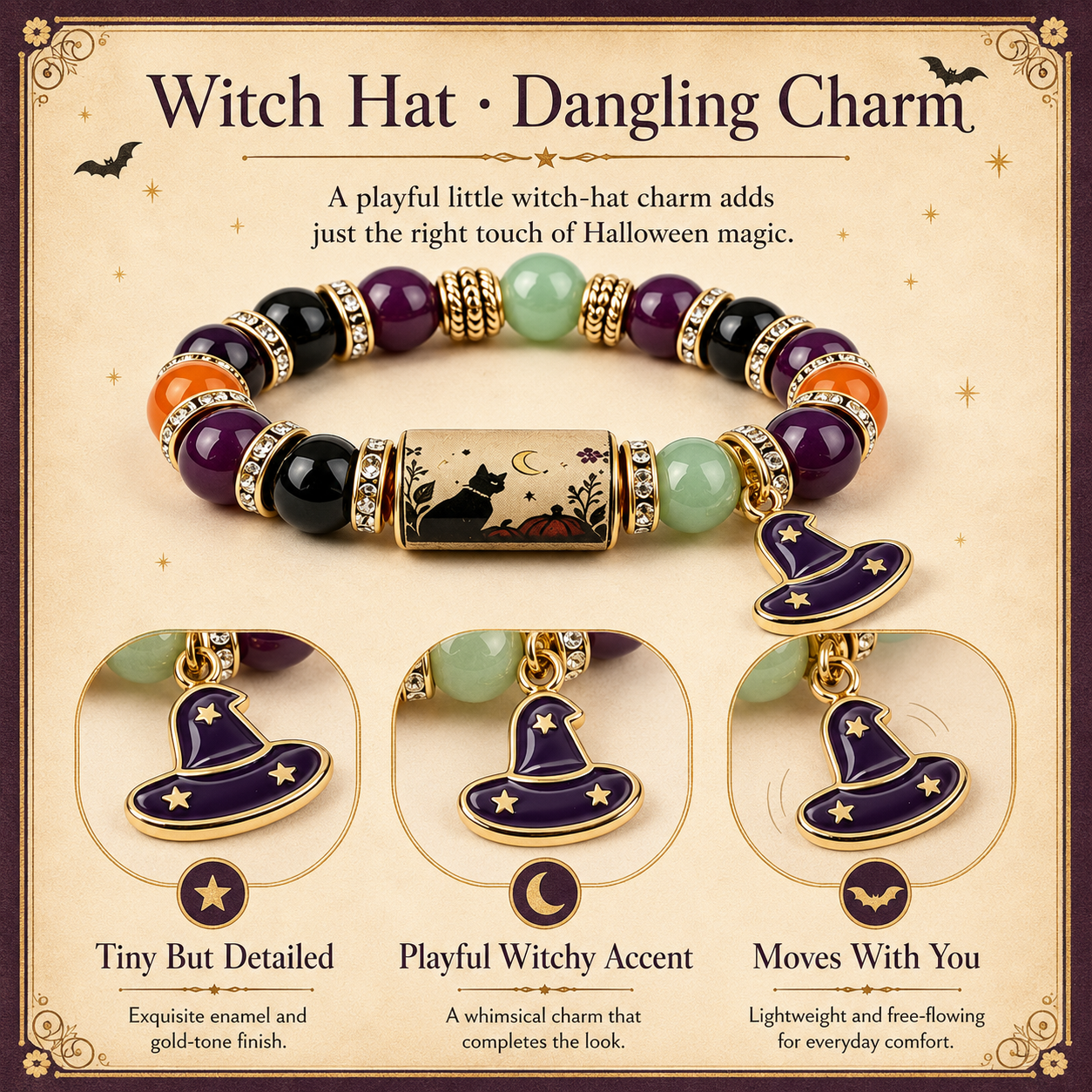 🎃Halloween Black Cat Charm Bracelet Gift Set | 5 Styles