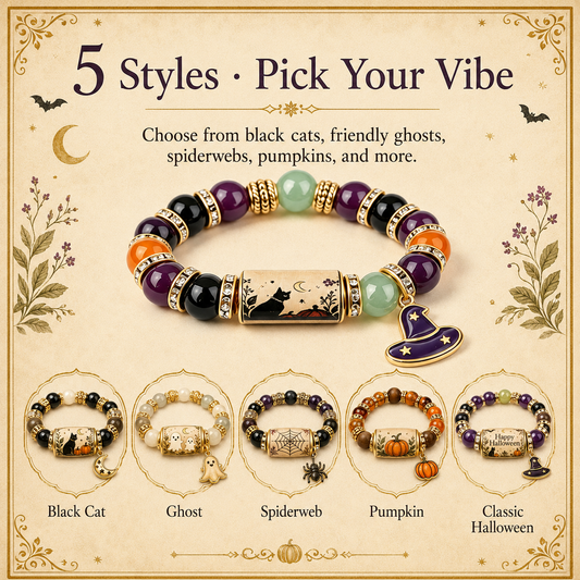 🎃Halloween Black Cat Charm Bracelet Gift Set | 5 Styles