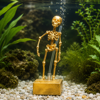 🫧Dancing Skeleton Aquarium Bubbler | Spooky Tank Decor