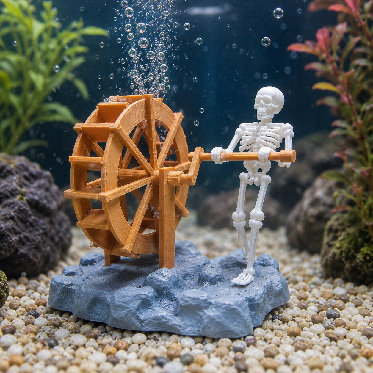 🫧Dancing Skeleton Aquarium Bubbler | Spooky Tank Decor