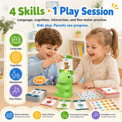 🦖 Dinosaur Talking Flash Cards for Toddlers – 592 Words